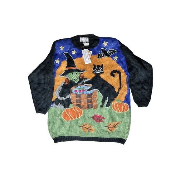 Womens Halloween Sweater 22W/42/2XL NEW’95 Handknit A Little Extra Spice Pullovr - Picture 6 of 14